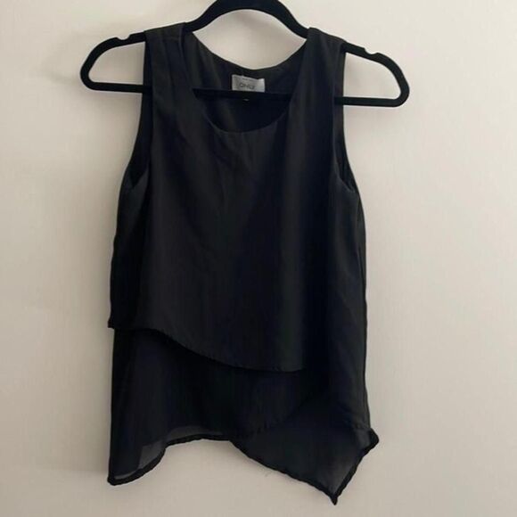 Tops - Layered black tank‎ top
